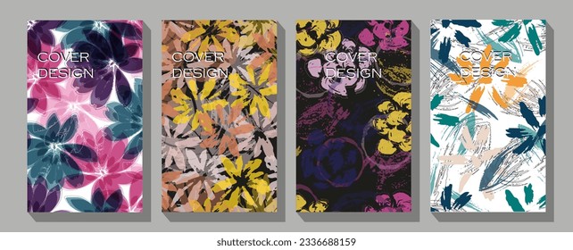 Applicable for notebooks, planners, brochures, books, catalogs etc.  Modern cover design template with colorful dynamic overlay lines