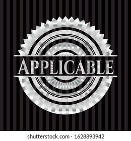 Applicable silvery badge. Vector Illustration. Mosaic.