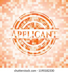 Applicant abstract orange mosaic emblem