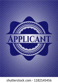 Applicant badge with denim background