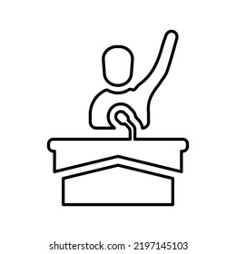 Solicitante, candidatura, icono de la línea candidata. vector de contorno.