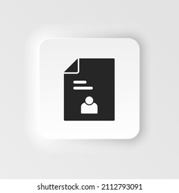 Applicant, candidate, job vector icon. Simple element neumorphic style illustration Applicant, candidate, job vector icon. Material concept vector illustration.
