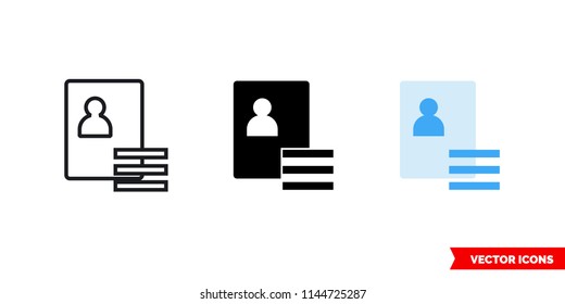 Applicant icon of 3 types: color, black and white, outline. Isolated vector sign symbol.
