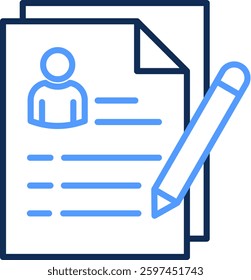 Applicant Icon Line Color Vector Illustration