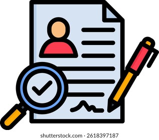 Applicant Icon Lineal Color Vector Illustration