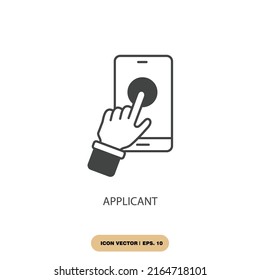 applicant icons  symbol vector elements for infographic web