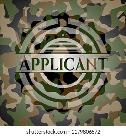 Applicant on camouflage texture