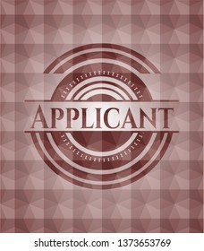 Applicant red seamless emblem with geometric pattern background.