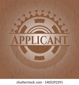 Applicant retro style wood emblem. Vector Illustration.