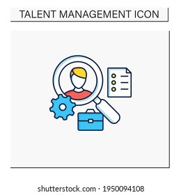 Applicant Tracking Color Icon.Software App Automates Hiring Process. Candidate Management System. Finding Workers. Talent Management Concept. Isolated Vector Illustration