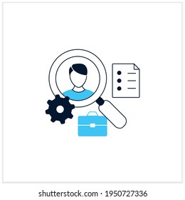 Applicant Tracking Flat Icon.Software App Automates Hiring Process. Candidate Management System. Finding Workers. Talent Management Concept. Vector Illustration