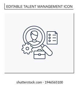 Applicant Tracking Line Icon.Software App Automates Hiring Process. Candidate Management System. Finding Workers. Talent Management Concept. Isolated Vector Illustration.Editable Stroke