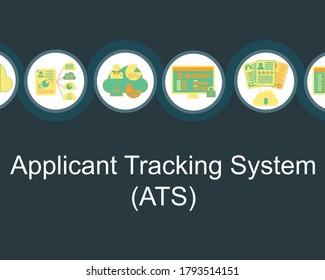 Applicant Tracking System (ATS) glow sign - Vector