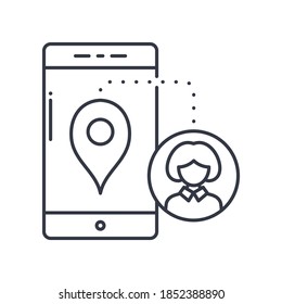 Applicant tracking system icon, linear isolated illustration, thin line vector, web design sign, outline concept symbol with editable stroke on white background.