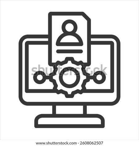 Applicant Tracking System Outline Icon Vector Illustration