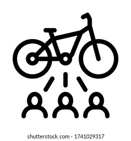 solicitantes para un vector de icono de bicicleta. postulantes para un cartel de bicicleta. ilustración de símbolo de contorno aislado