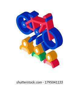 applicants for one bike icon vector. isometric applicants for one bike sign. color isolated symbol illustration