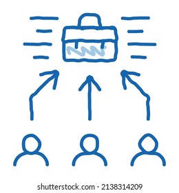 applicants for one job sketch icon vector. Hand drawn blue doodle line art applicants for one job sign. isolated symbol illustration