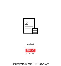 Applicat Icon. Business Recruitment Isolated On White Background. With Line Style. Icon Of Business. EPS10 - Vector