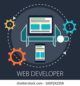 Application with App Development, Website Map, Web Development, Programing, Web Optimization and User Experience