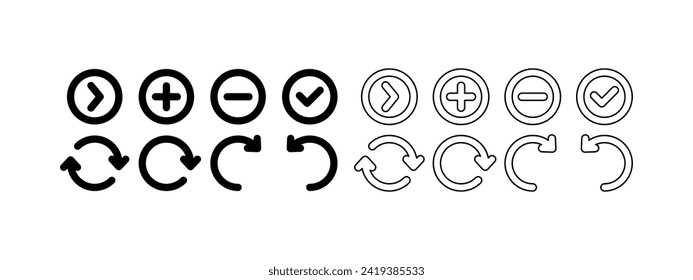 Application Arrows set. Vector icons