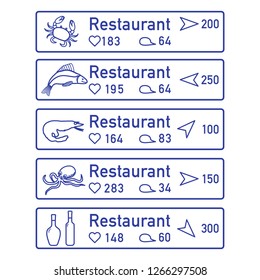 Application of augmented reality: AR for navigation in city or shopping center. Choosing fish restaurant by location, comments and likes.