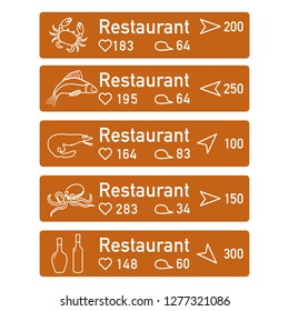 Application of augmented reality: AR for navigation in city or shopping center. Choosing fish restaurant by location, comments and likes.