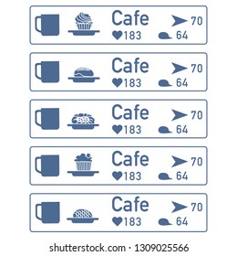 Application of augmented reality: AR for navigation in city or shopping center. Choosing cafe by location, comments and likes.