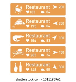 Application of augmented reality: AR for navigation in city or shopping center. Choosing fish restaurant by location, comments and likes.