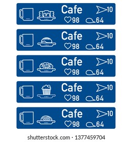 Application of augmented reality: AR for navigation in city or shopping center. Choosing cafe by location, comments and likes.