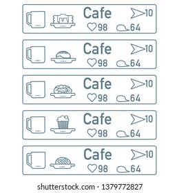 Application of augmented reality: AR for navigation in city or shopping center. Choosing cafe by location, comments and likes.