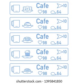 Application of augmented reality: AR for navigation in city or shopping center. Choosing cafe by location, comments and likes.