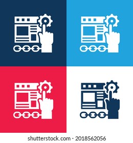 Minimale Icon-Einstellung für blaue und rote vier Farben