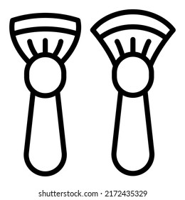 Application brush icon outline vector. Makeup cosmetic. Eye tool