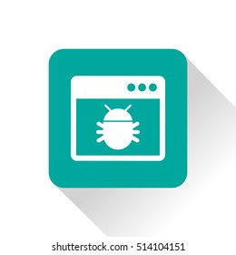 Application bug flat icon. Vector malware illustration