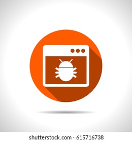 Application bug flat icon. Vector malware illustration