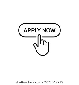 Application button interface collection in minimalist linear, employment, registration, recruitment, career, and signups