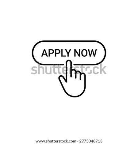 Application button interface collection in minimalist linear, employment, registration, recruitment, career, and signups