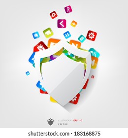 Application button.Social media.Cloud computing.