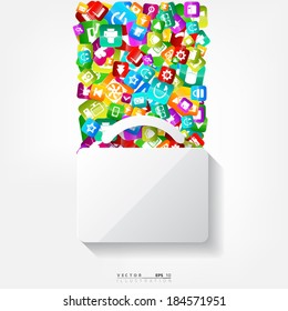 Application button.Social media.Cloud computing.