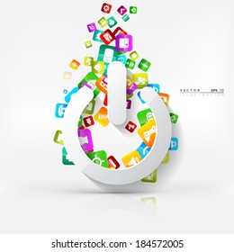 Application button.Social media.Cloud computing.