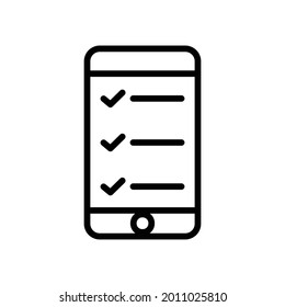 Application, checklist icon, Line Vector graphics
