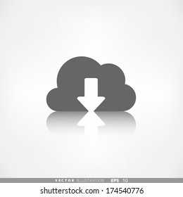 Application cloud download icon. Date storage.