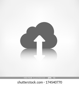 Application cloud upload icon.Data storage.