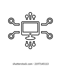 Application, cobol, mointor outline icon. Line art vector.