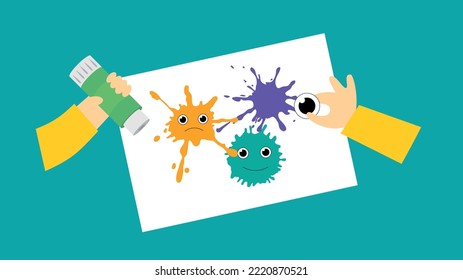 Application of colorful microbes on paper