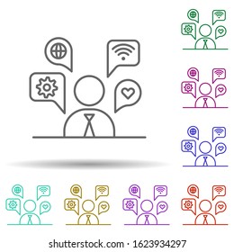 Application, communication, skills in multi color style icon. Simple thin line, outline vector of social addict icons for ui and ux, website or mobile application