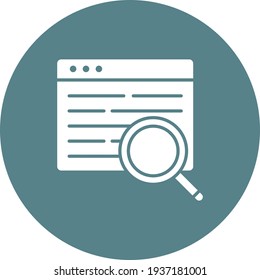 Application, content research, search icon vector image. Can also be used for Web Marketing. Suitable for use on web apps, mobile apps and print media.
