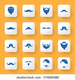 application design icons set. beard sign and symbol artwork.vector illustration.