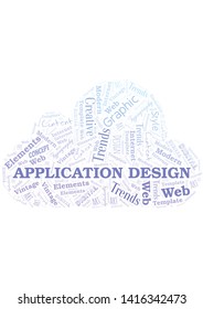 Application Design word cloud. Wordcloud made with text only.
